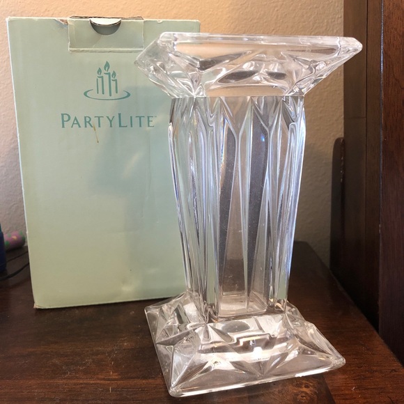 PartyLite Accents Partylite Quad Prism Pedestal Crystal 7 Vase